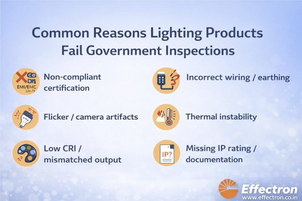 Common Reasons Lighting Products Fail Government Inspections